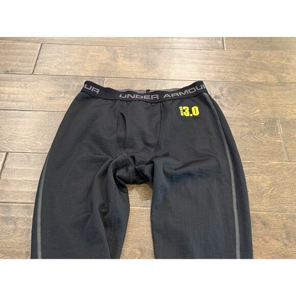 Under Armour Mens Black Fitted 3.0 Base Layer Coldgear Waffle Leggings Pants S - Picture 4 of 9